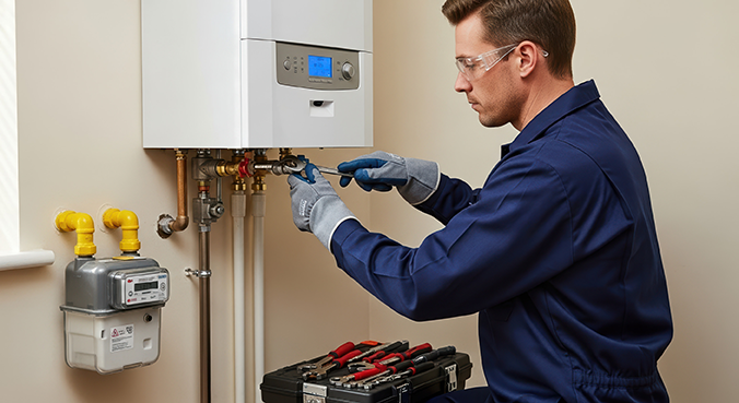 Real boiler repair work in progress